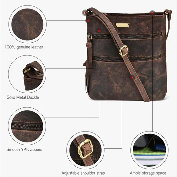 Leather ESTALON Crossbody Bags/Bifold Wallet set - Picture 10 of 15